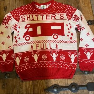 Christmas Vacation Shitter's Full Ugly Christmas Sweater ****Red***